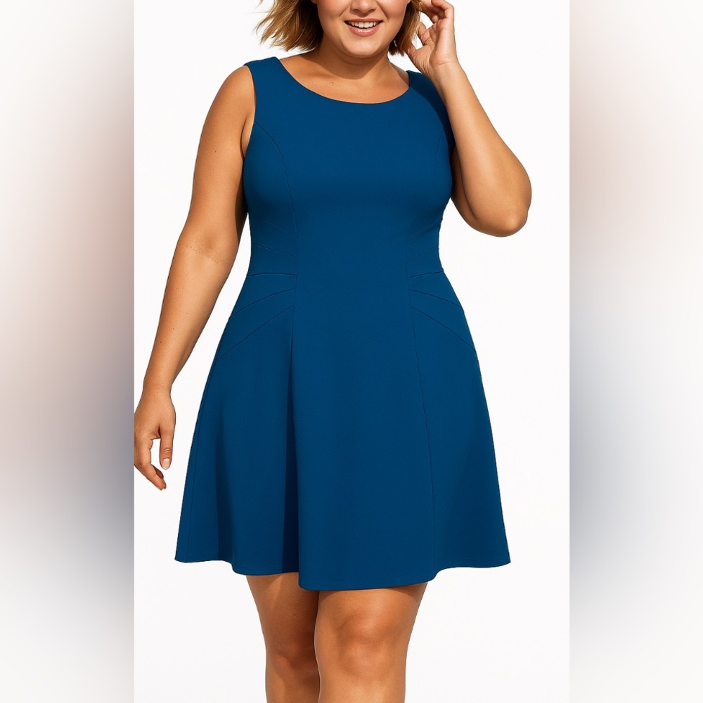 Studio One A-line teal dress. Size 16